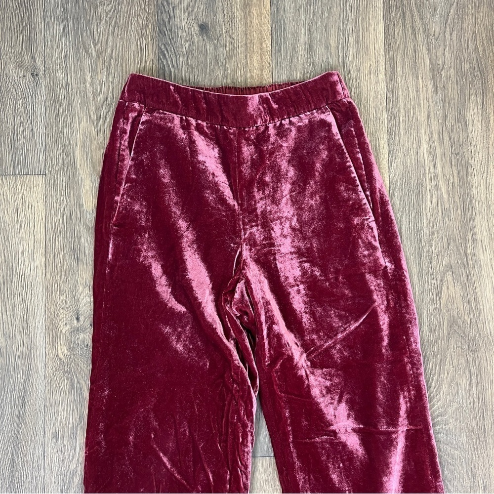 J.Crew Women’s Size 0 Crushed Velvet High Rise Cropped Wide Leg Trousers Pants - Picture 14 of 15